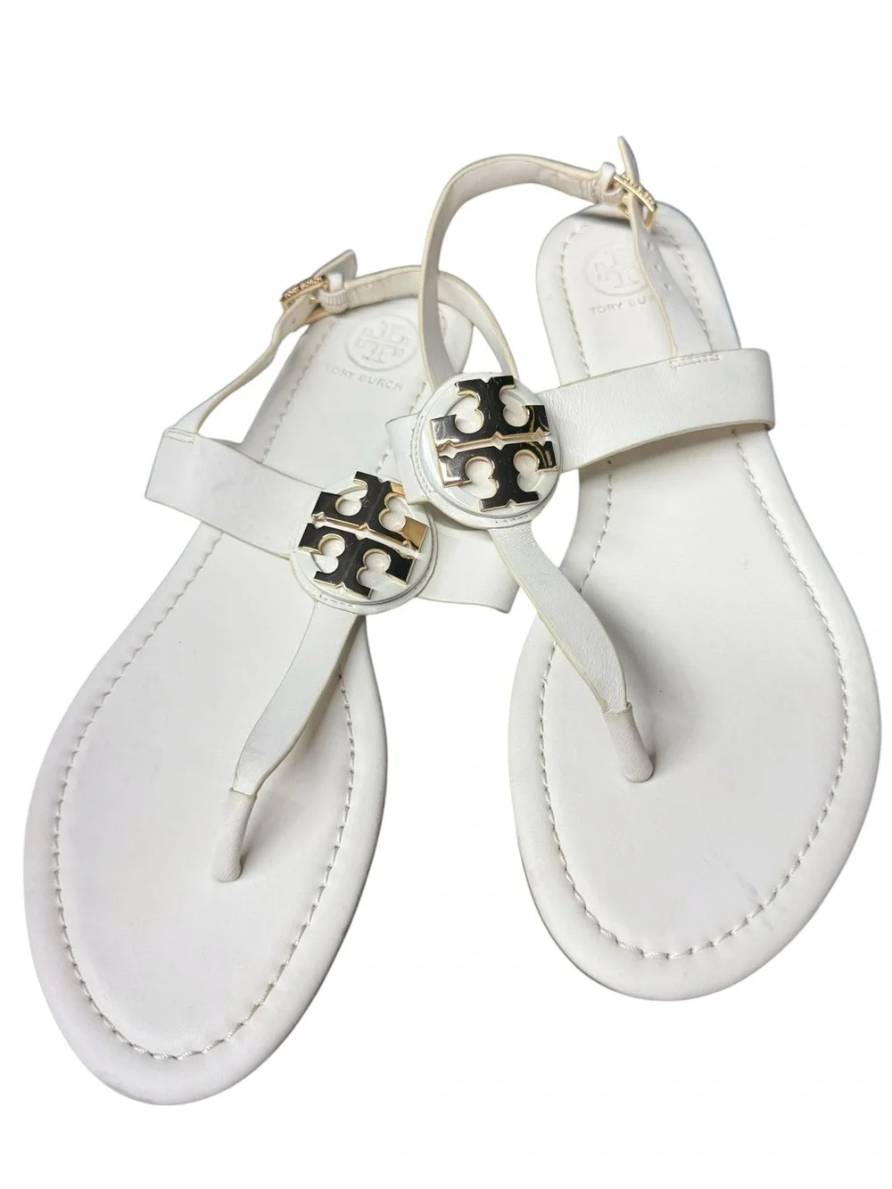 Tory Burch,  Leather Hold Medallion Sandals